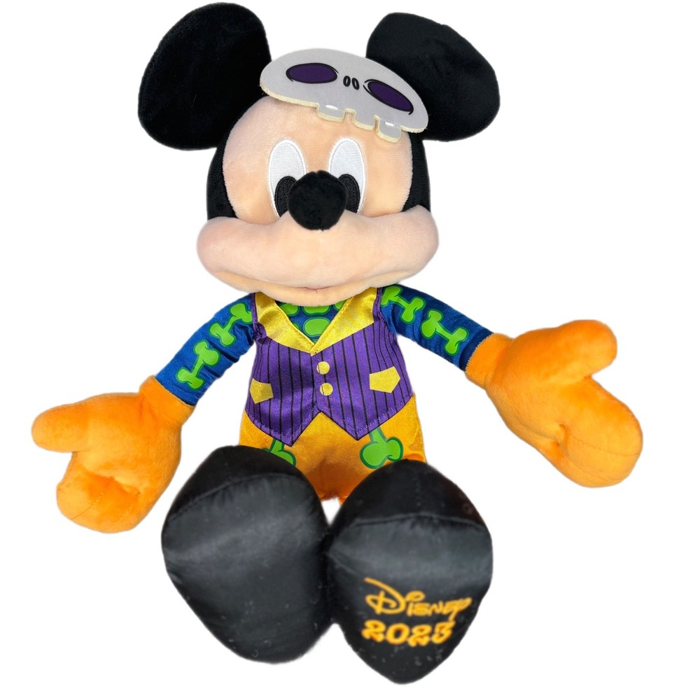 Disney Halloween Mickey Mouse Plush 2023 Skull Hat Costume Stuffed Animal Toy‎